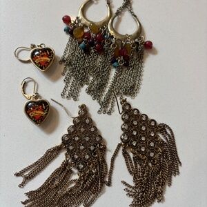Costume Jewelry Earrings - 3 pairs